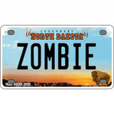 Zombie North Dakota Metal Novelty License Plate 4" x 2.2" (MLP)