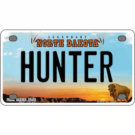Hunter North Dakota Metal Novelty License Plate 4" x 2.2" (MLP)