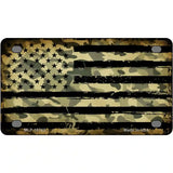 Camo American Flag Novelty Metal License Plate 4" x 2.2" (MLP)