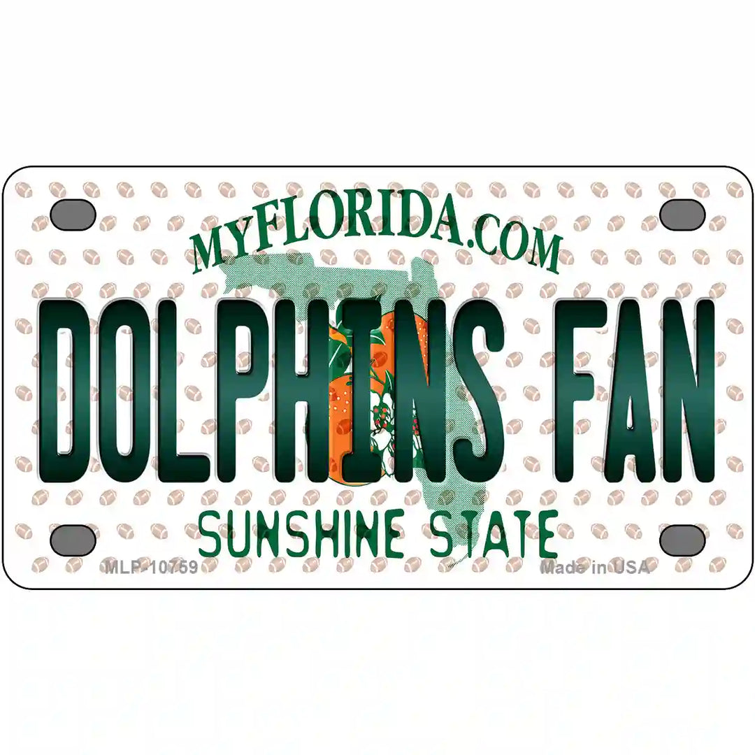 Dolphins Fan Florida Novelty Metal License Plate 4" x 2.2" (MLP)