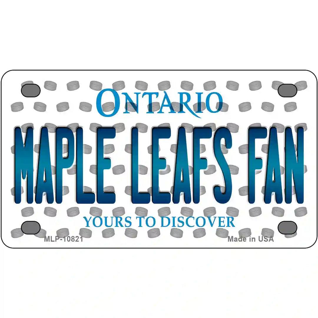 Maple Leafs Fan Ontario Novelty Metal License Plate 4" x 2.2" (MLP)