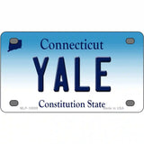 Yale Connecticut Metal Novelty License Plate 4" x 2.2" (MLP)