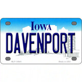 Davenport Iowa Metal Novelty License Plate 4" x 2.2" (MLP)