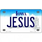 Jesus Iowa Metal Novelty License Plate 4" x 2.2" (MLP)