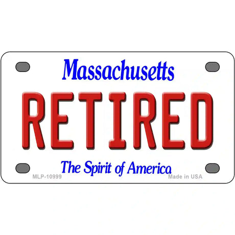 Retired Massachusetts Metal Novelty License Plate 4" x 2.2" (MLP)