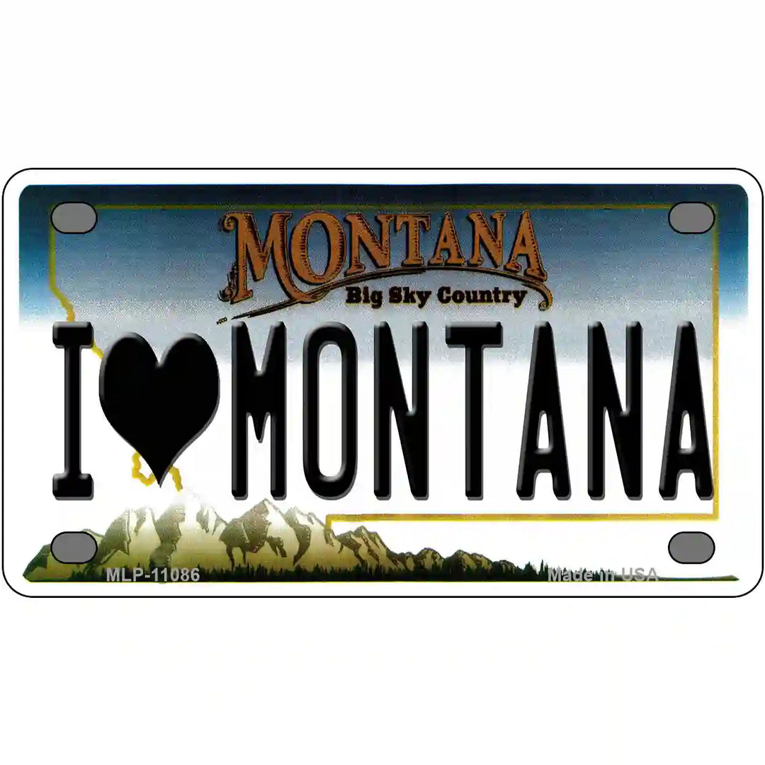 I Love Montana State Novelty License Plate 4" x 2.2" (MLP)