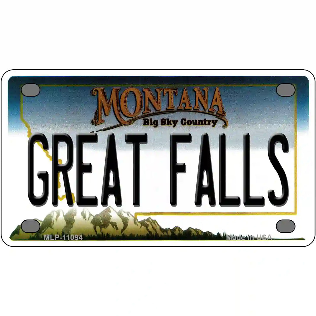 Great Falls Montana State Novelty License Plate 4" x 2.2" (MLP)
