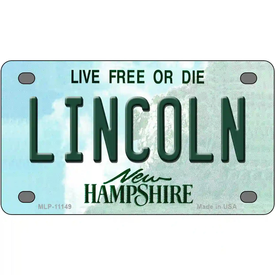 Lincoln New Hampshire State License Plate 4" x 2.2" (MLP)