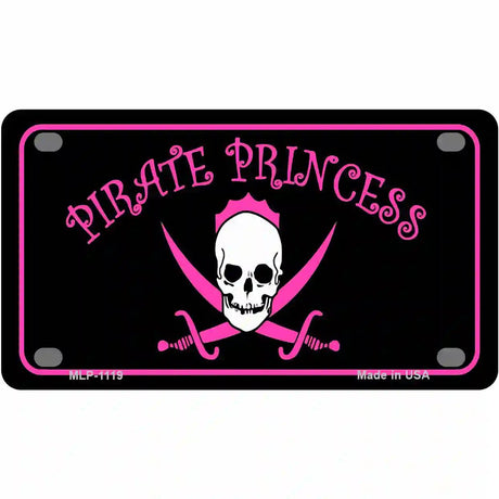 Pirate Princess Novelty Metal License Plate 4" x 2.2" (MLP)