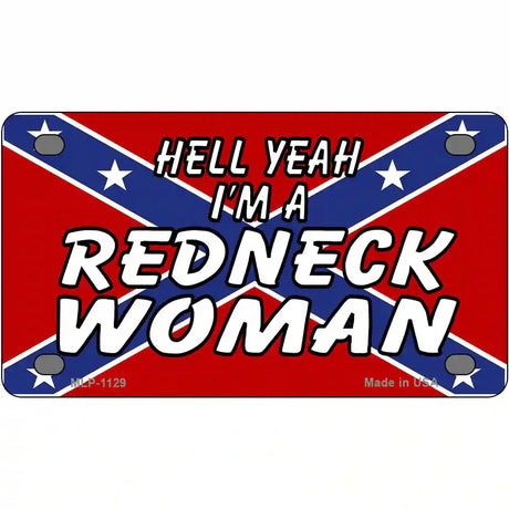 Redneck Woman Novelty Metal License Plate 4" x 2.2" (MLP)