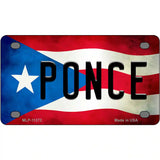 Ponce Puerto Rico Flag License Plate Metal Novelty 4" x 2.2" (MLP)