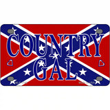 Confederate Country Gal Novelty Metal License Plate 4" x 2.2" (MLP)