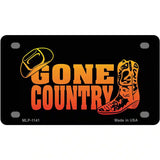 Gone Country Novelty Metal License Plate 4" x 2.2" (MLP)