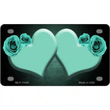 Hearts Over Roses In Mint Novelty License Plate 4" x 2.2" (MLP)