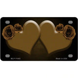 Hearts Over Roses In Brown Novelty License Plate 4" x 2.2" (MLP)