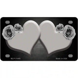 Hearts Over Roses In Gray Novelty License Plate 4" x 2.2" (MLP)