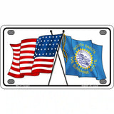 South Dakota Crossed US Flag License Plate 4" x 2.2" (MLP)