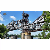 Arkansas Rusty Bridge Novelty Metal State License Plate 4" x 2.2" (MLP)