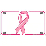 Breast Cancer Ribbon Novelty Metal License Plate 4" x 2.2" (MLP)