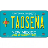 Taosena Teal New Mexico Novelty License Plate 4" x 2.2" (MLP)
