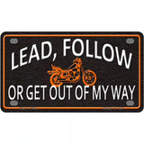 Lead Follow Novelty License Plate 4" x 2.2" (MLP)