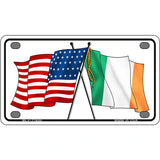 Ireland USA Crossed Flag Novelty License Plate 4" x 2.2" (MLP)