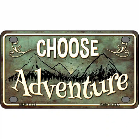 Choose Adventure Novelty License Plate 4" x 2.2" Mini (MLP)