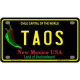 Taos New Mexico Black State License Plate 4" x 2.2" (MLP)