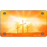 Crosses in the Sun Orange Novelty License Plate 4" x 2.2" (MLP)