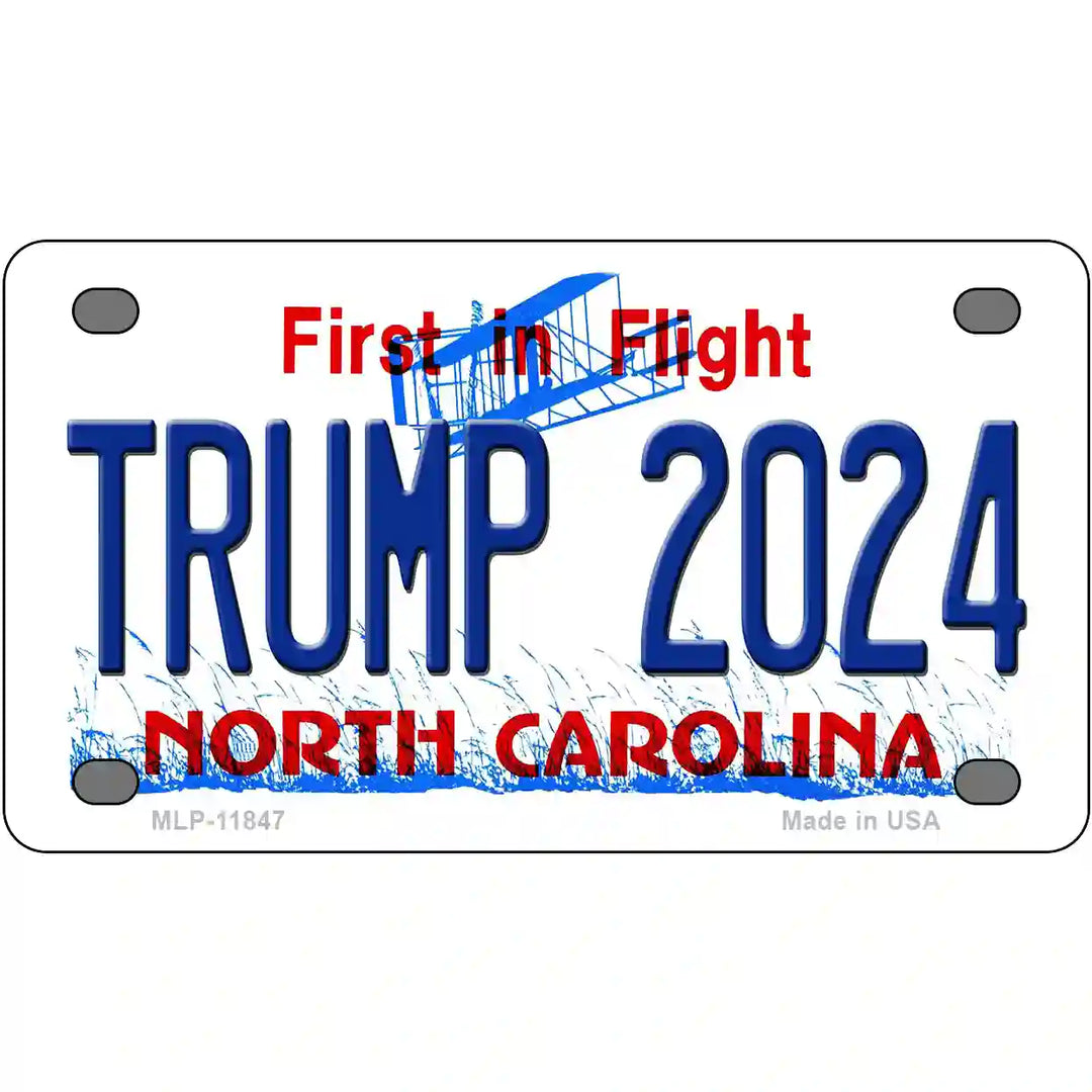 Trump 2024 North Carolina Novelty License Plate 4" x 2.2" Mini (MLP)