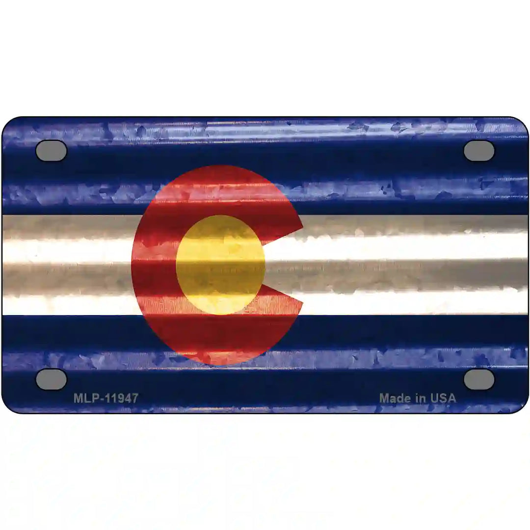 Colorado Corrugated Flag Novelty License Plate 4" x 2.2" Mini (MLP)