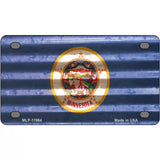Minnesota Corrugated Flag Novelty License Plate 4" x 2.2" (MLP)