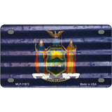 New York Corrugated Flag Novelty License Plate 4" x 2.2" (MLP)