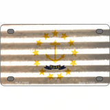 Rhode Island Corrugated Flag Novelty License Plate 4" x 2.2" (MLP)