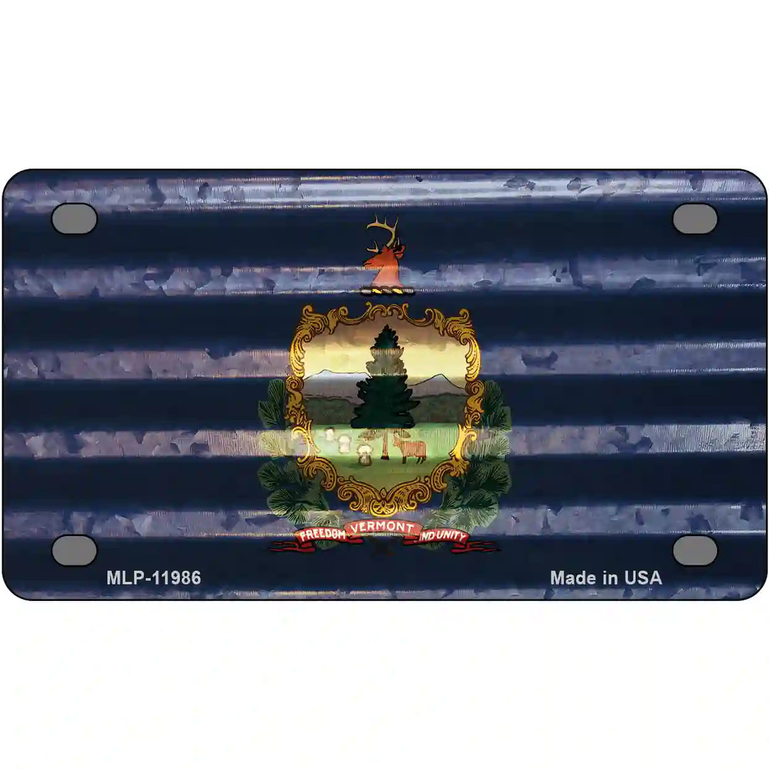 Vermont Corrugated Flag Novelty License Plate 4" x 2.2" (MLP)