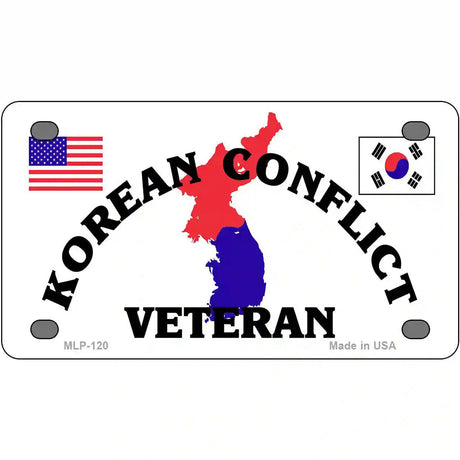 Korean Conflict Veteran Metal Novelty License Plate 4" x 2.2" (MLP)