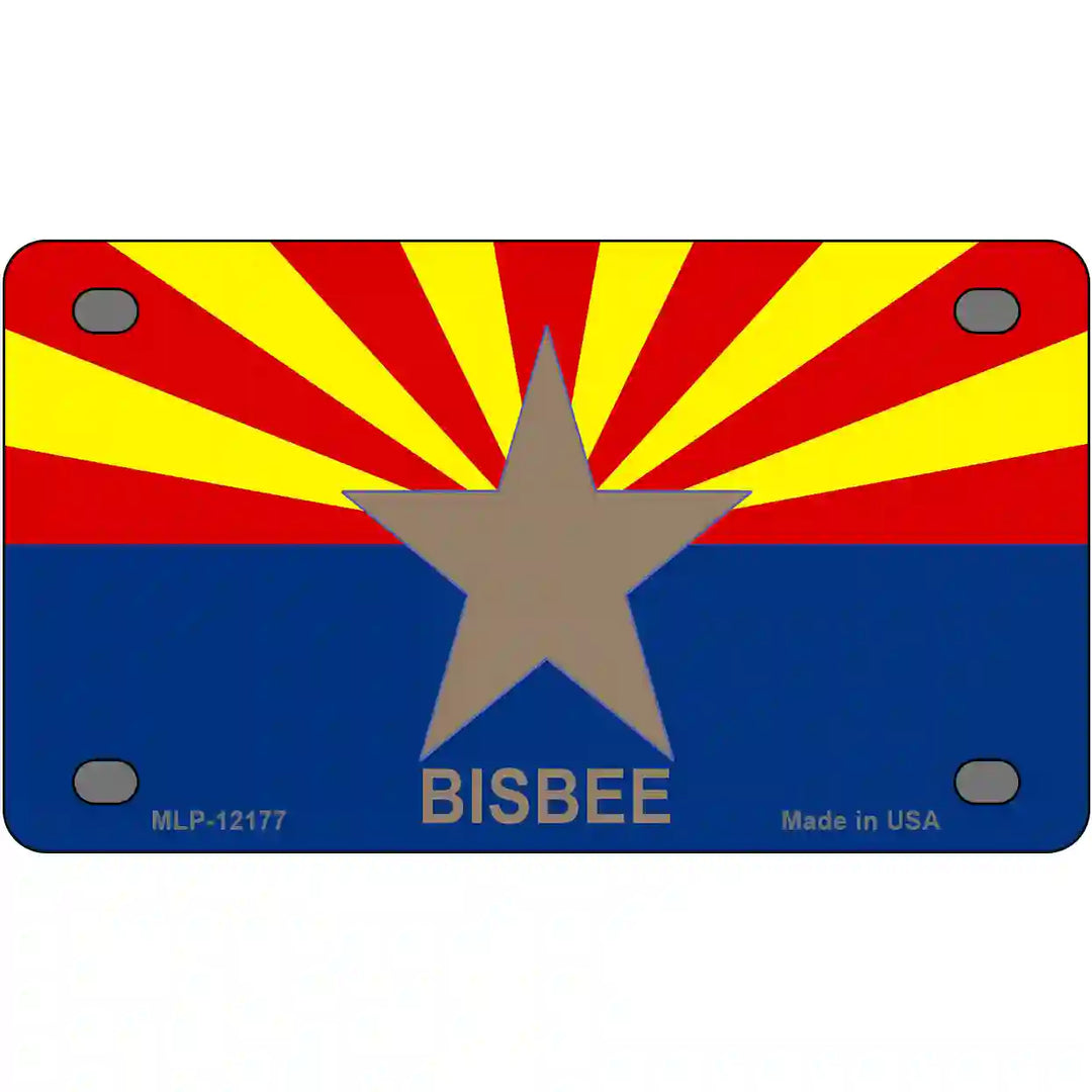 Bisbee Arizona Flag Novelty Metal License Plate 4" x 2.2" (MLP)