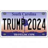 Trump 2024 South Carolina Novelty Metal License Plate 4" x 2.2" (MLP)