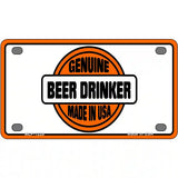 Genuine Beer Drinker Novelty Metal License Plate 4" x 2.2" (MLP)