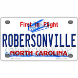 North Carolina Robersonville Novelty Metal License Plate 4" x 2.2" (MLP)