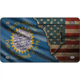 South Dakota/American Flag Novelty Metal License Plate 4" x 2.2" (MLP)