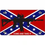 Come and Take It Confederate Flag Novelty Metal License Plate 4" x 2.2" (MLP)