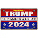 Re-Elect Trump 2024 Novelty Metal License Plate 4" x 2.2" (MLP)