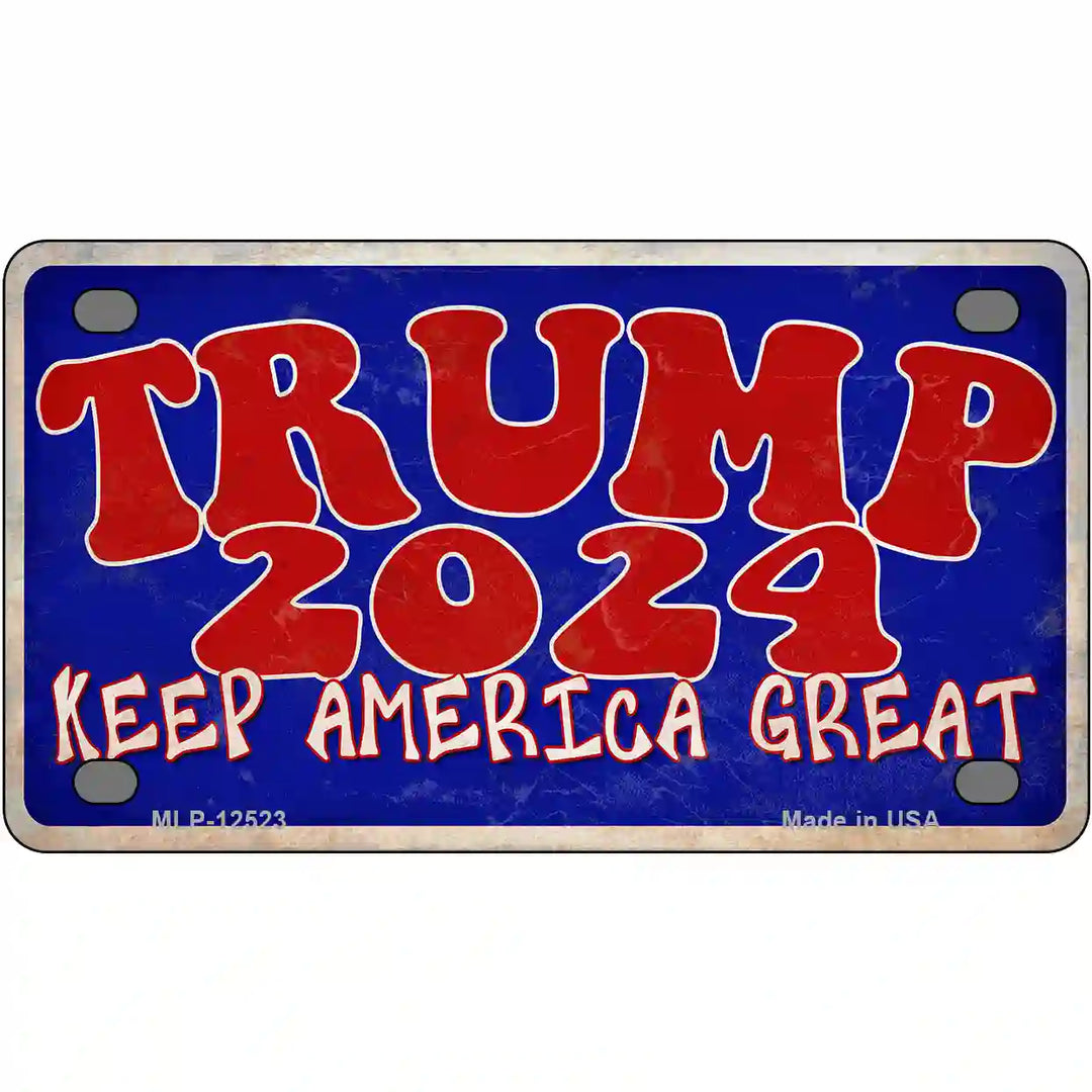 Trump 2024 Keep America Great Novelty Metal License Plate 4" x 2.2" (MLP)