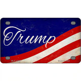 Trump on Waving Flag Novelty Metal License Plate 4" x 2.2" (MLP)