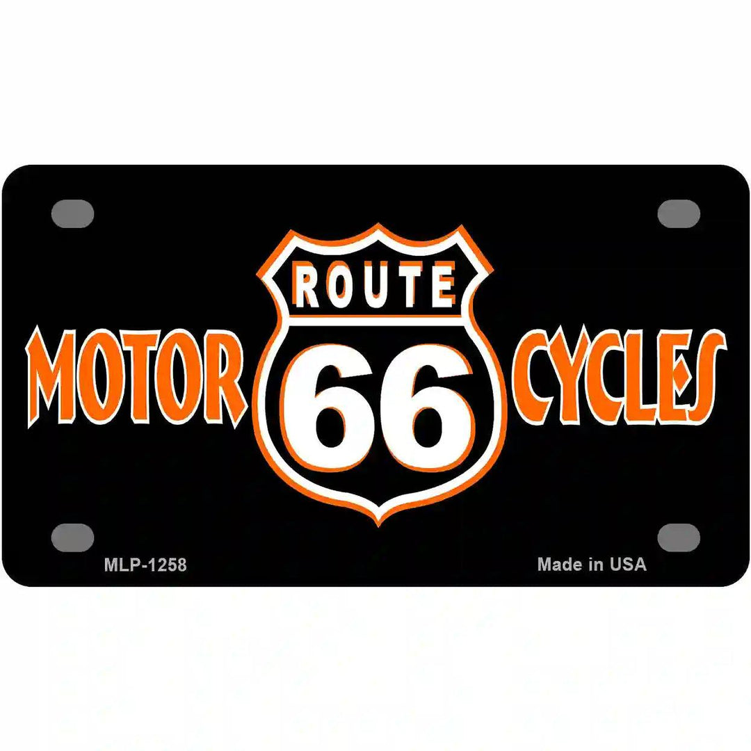 Route 66 Motorcycles Novelty Metal License Plate 4" x 2.2" (MLP)