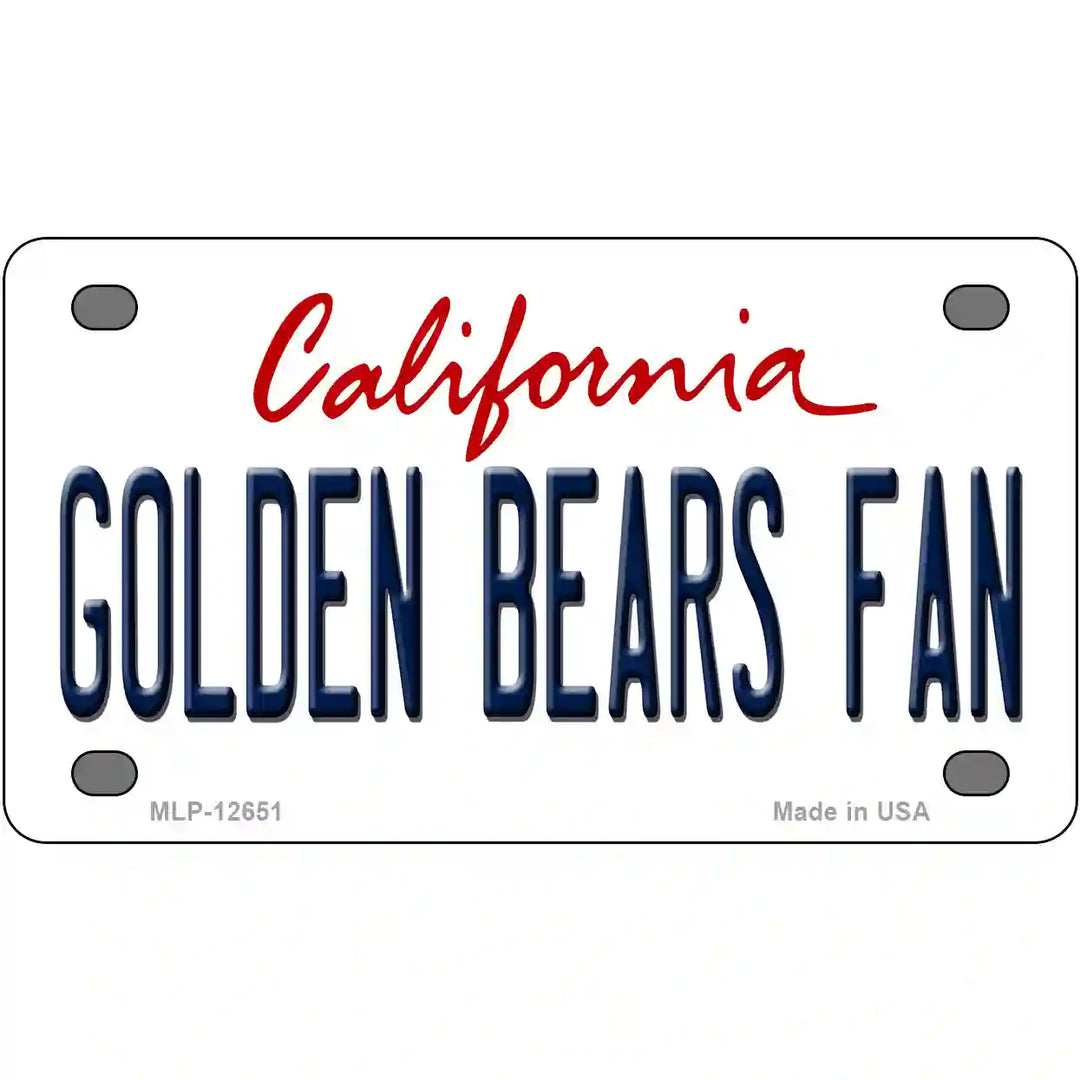 Golden Bears Fan Novelty Metal License Plate 4" x 2.2" (MLP)