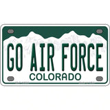 Go Air Force Novelty Metal License Plate 4" x 2.2" (MLP)