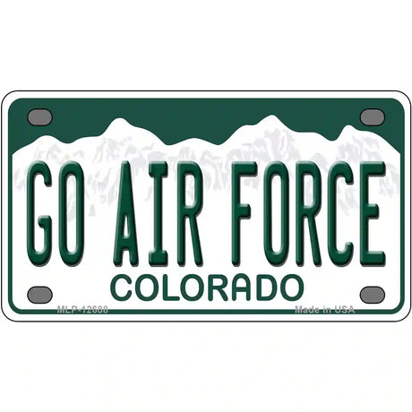 Go Air Force Novelty Metal License Plate 4" x 2.2" (MLP)