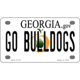 Go Bulldogs Georgia Novelty Metal License Plate 4" x 2.2" (MLP)